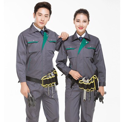 春秋长袖工作服套装男耐磨工厂车间工人厂服上衣汽修服机电劳保服