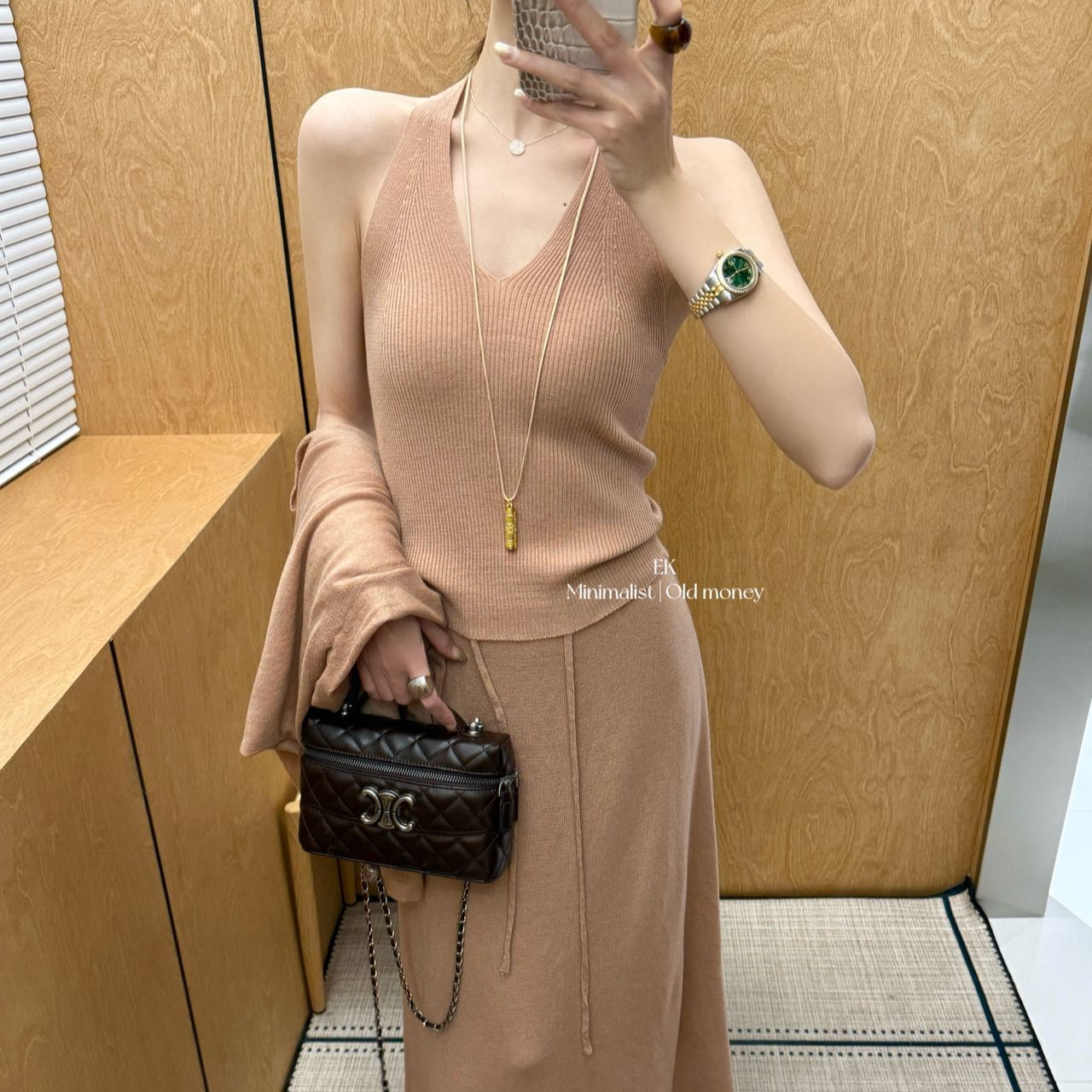 【小四粉丝专享】松弛感老钱针织三件套女开衫背心半裙套装1557