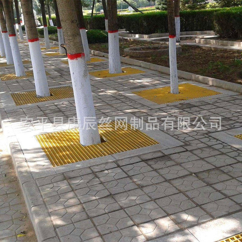 城市绿化玻璃钢格栅FRP护树板，特殊规格加工定做。图片