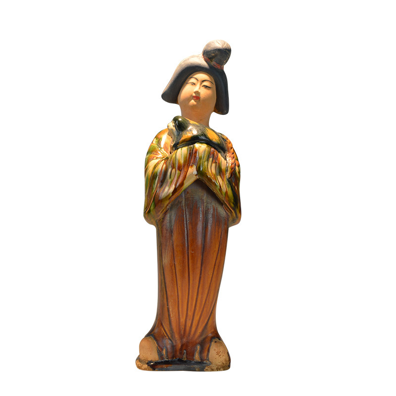 仿古唐三彩陶俑 出土瓷器 酒店古典装饰品 复古软装 陶瓷仕女摆件