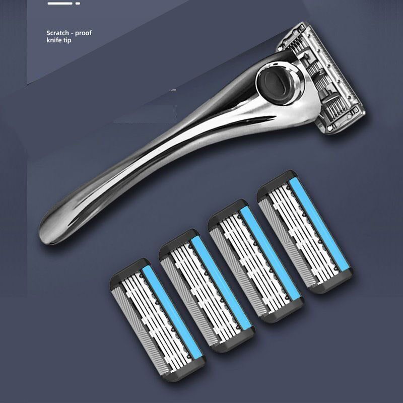 5层刀片手动剃须刀刮胡刀头手刮老式剃胡刀适用阿帕奇6层刀架