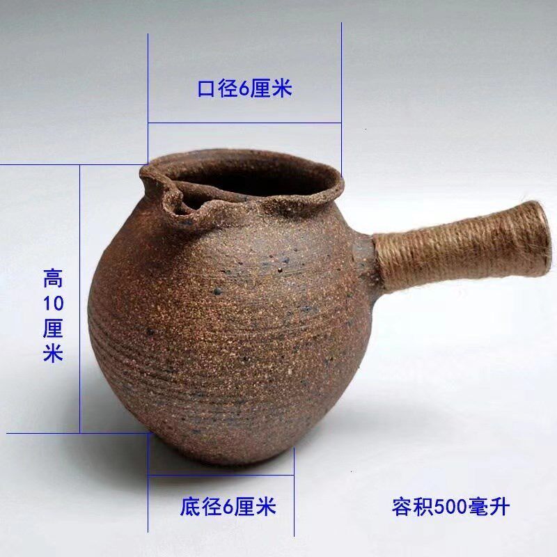 云南粗陶烤茶罐手工复古柴窑煤烧餐饮具烤奶罐土陶公道杯煮茶壶罐