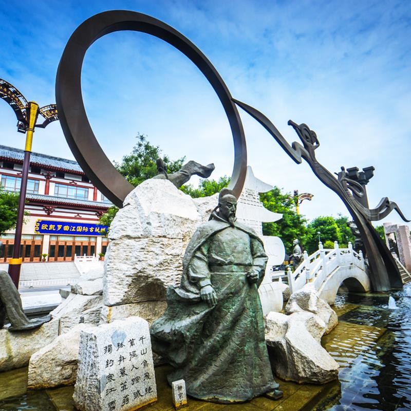 历史文化名人物古城景观仿铜雕塑玻璃钢主题公园广场户外小品摆件