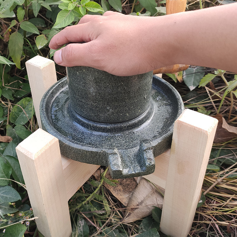复古手工石磨家用宋代点茶小石磨盘艾绒斗茶具迷你研磨豆浆豆腐机