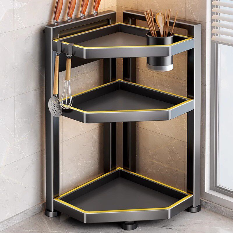 厨房多功能转角调味品置物架台面三角调料架盐调味罐收纳盒酱油架