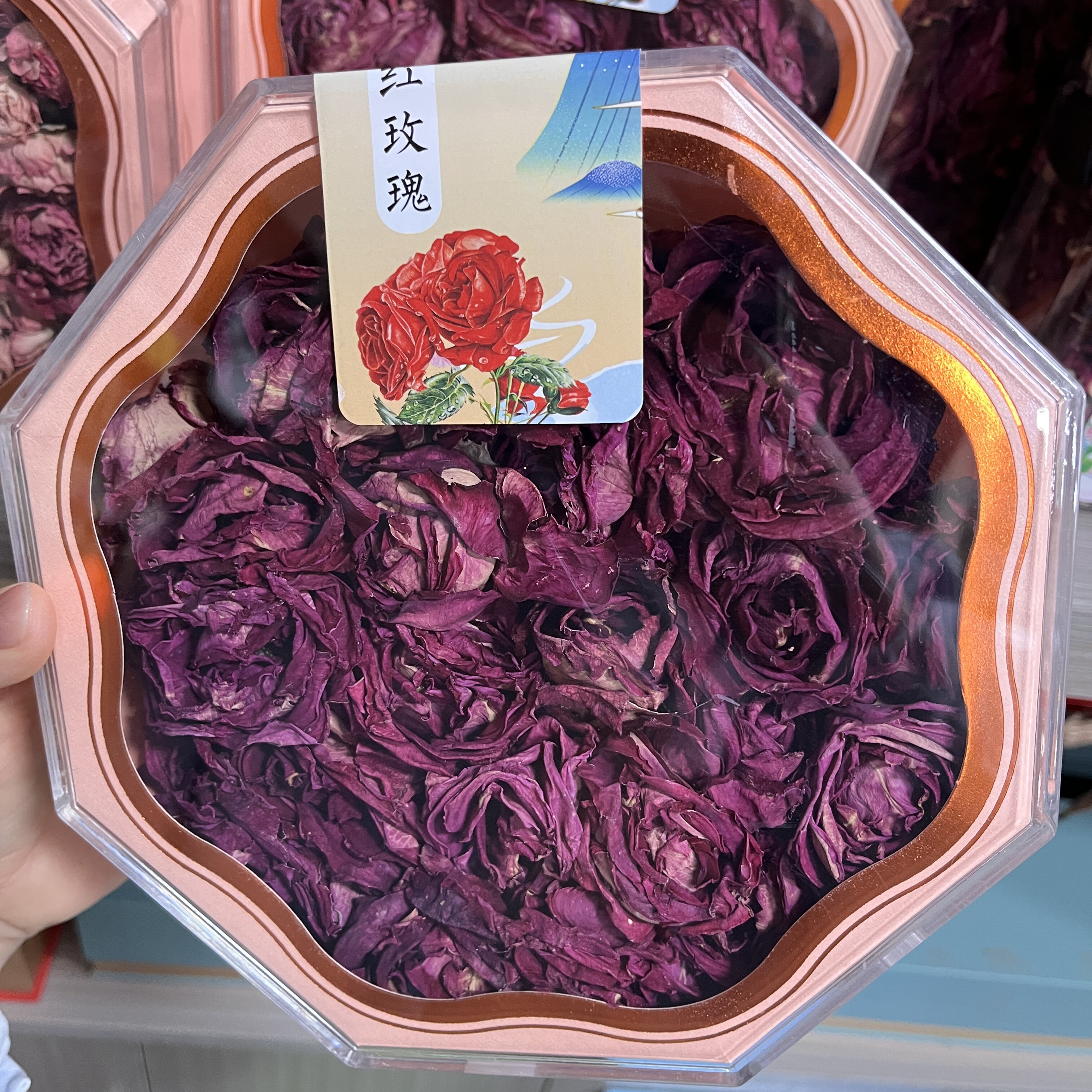云南大理冻干墨红玫瑰金边玫瑰茉莉玫瑰花草茶重瓣红玫瑰干花冠