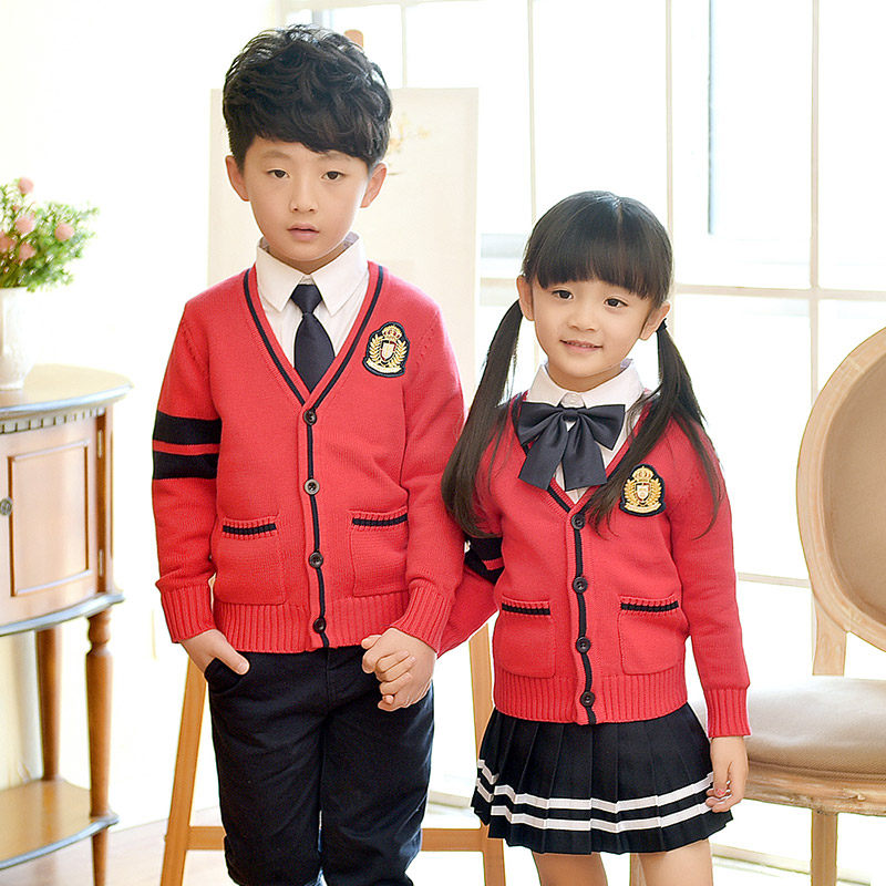 男童女童装春秋学院风冬装班服开衫毛衣套装中小学校服幼儿园园服