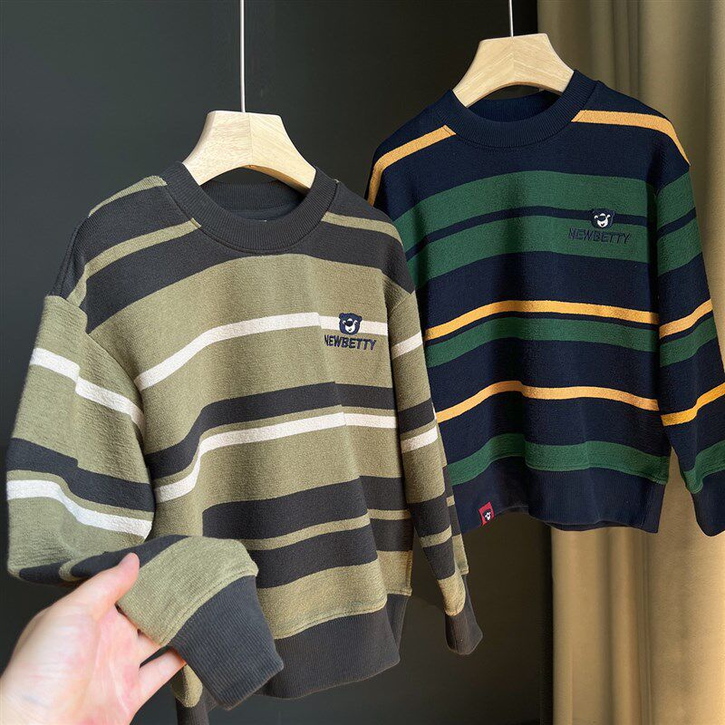 A类 32支毛圈棉 儿童纯棉卫衣 男童长袖打底衫170大童春秋款童装