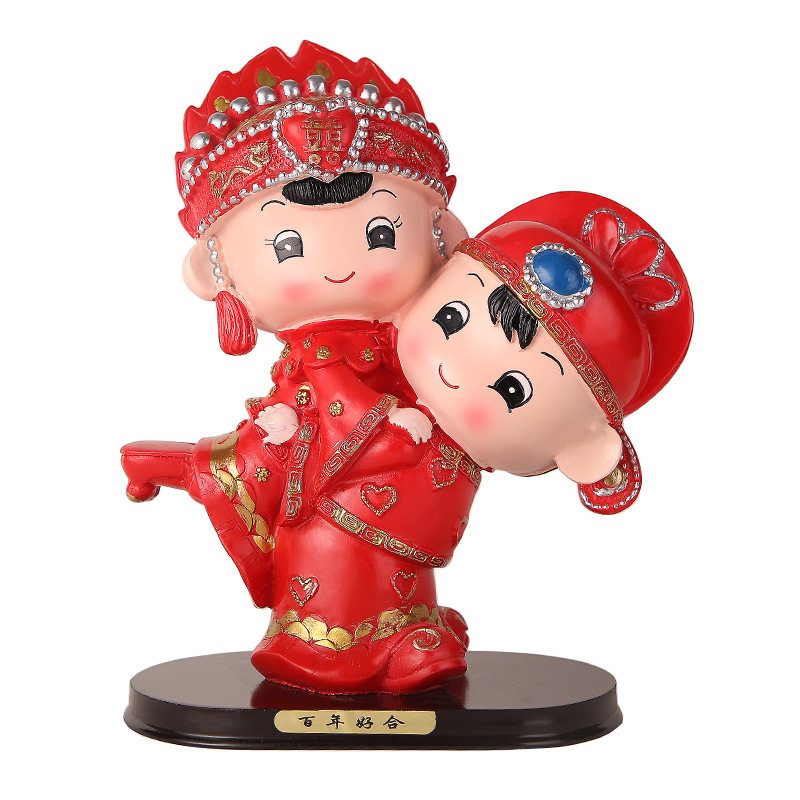 结婚庆用品娃娃婚礼物百年好合礼品婚房家居装饰摆设中式摆件公仔