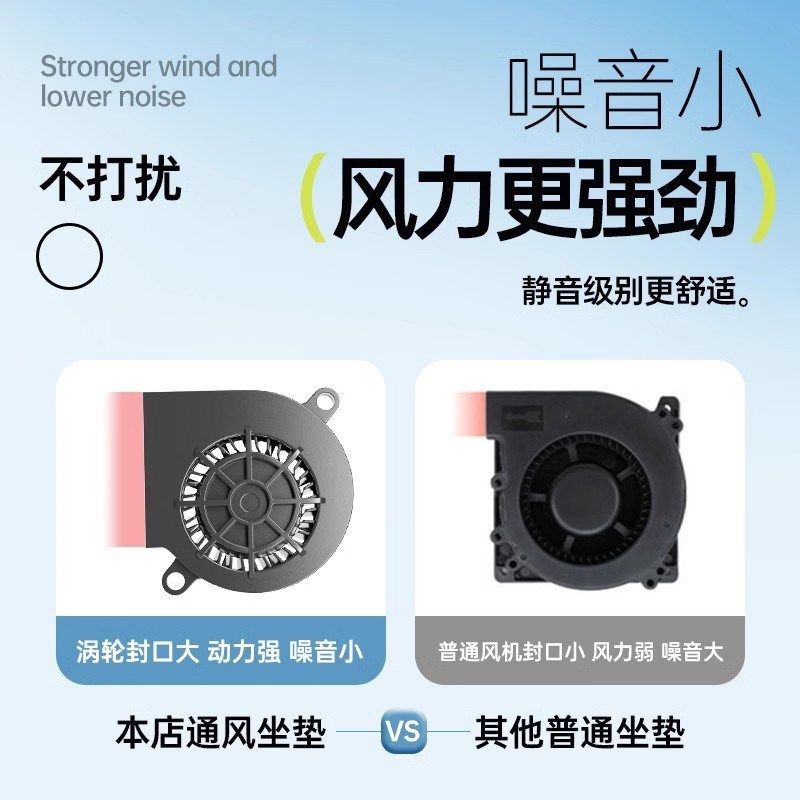 夏季通风坐垫办公室椅子制冷凉席散热带风扇靠背一体USB车载凉垫