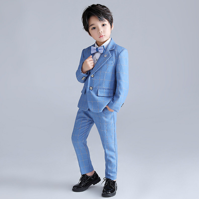 男童礼服生日西服套装小西装婚礼花童主持男孩英伦钢琴演出服春秋