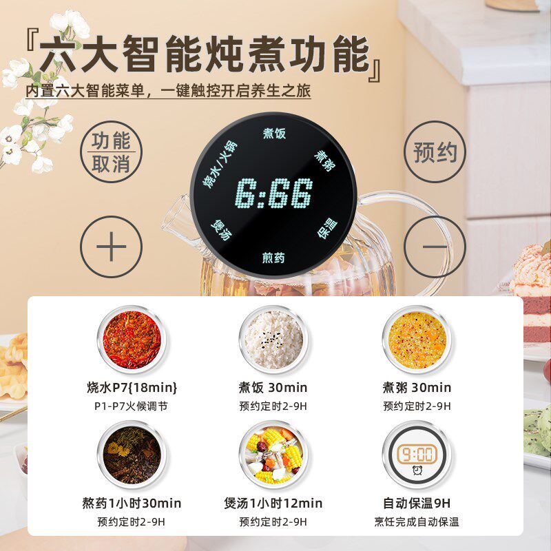 养生壶全自动加厚玻璃煎中药壶多功能煮茶器电水壶煲汤煮粥锅烧