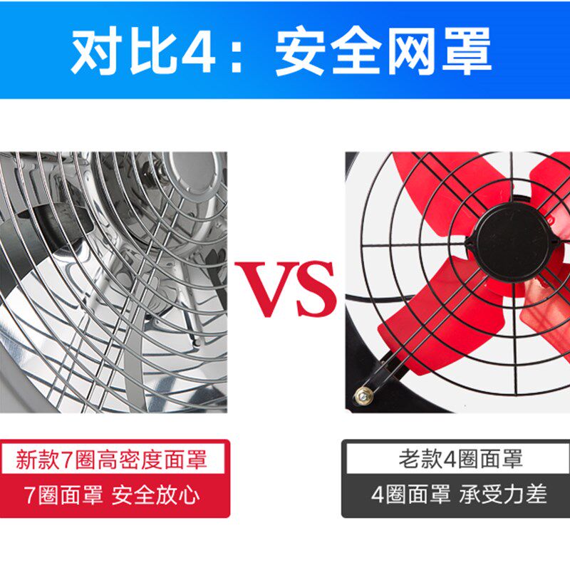 排气扇厨房不锈钢铁换气扇家用抽油烟6寸-12寸抽风机卫生间排风扇