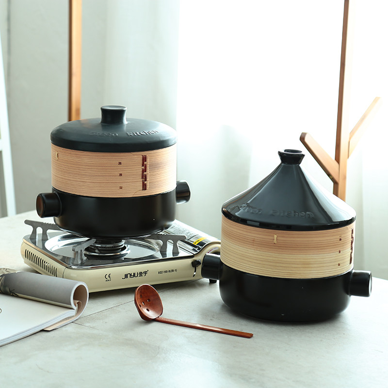 耐高温石锅 塔吉锅 蒸笼白砂锅 煲汤炖锅汤锅 陶瓷锅厨具