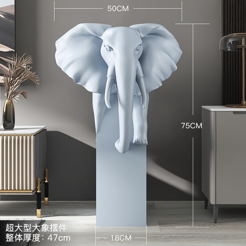 北欧大象落地摆件结婚礼物时尚工艺品客厅玄关家居装饰品乔迁新居