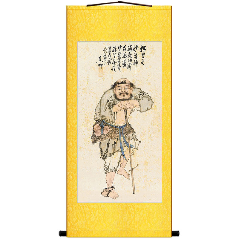 铁拐李画像 醉仙图药王李铁拐人物画 八仙过海神仙卷轴挂画装饰画