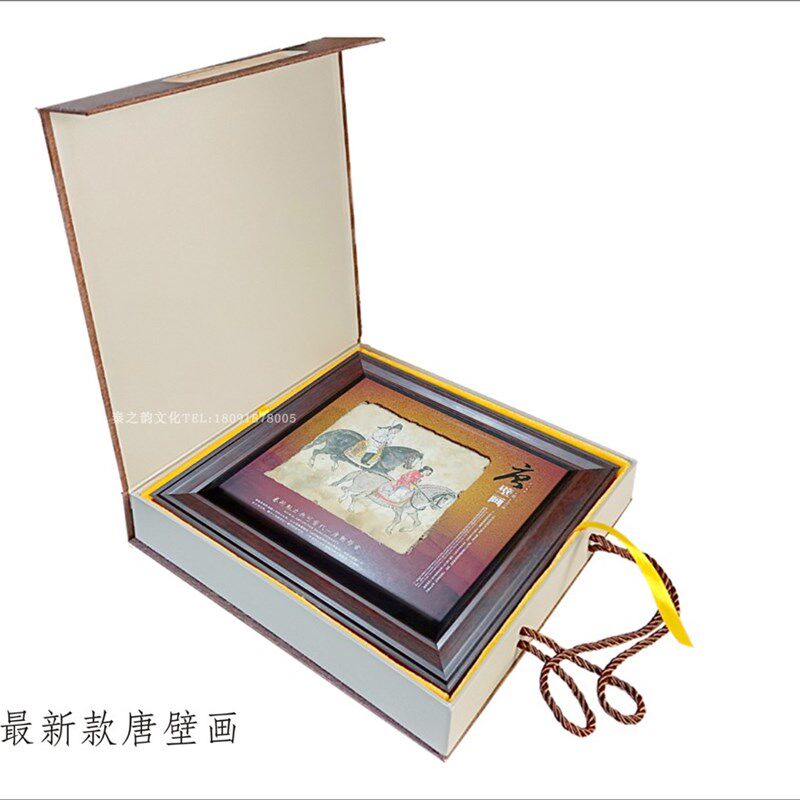 陕西特色艺术品大唐壁画游春图端杯侍女观鸟客使商务办公会议纪念