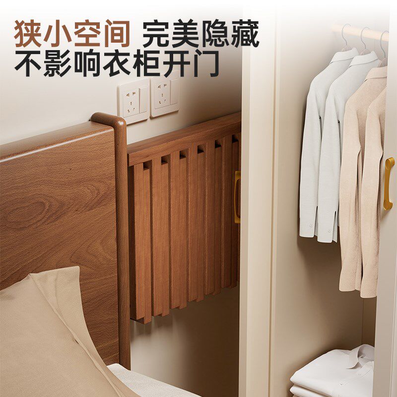 折叠床头柜替代品小型壁挂床头置物架创意卧室床边悬浮实木置物板