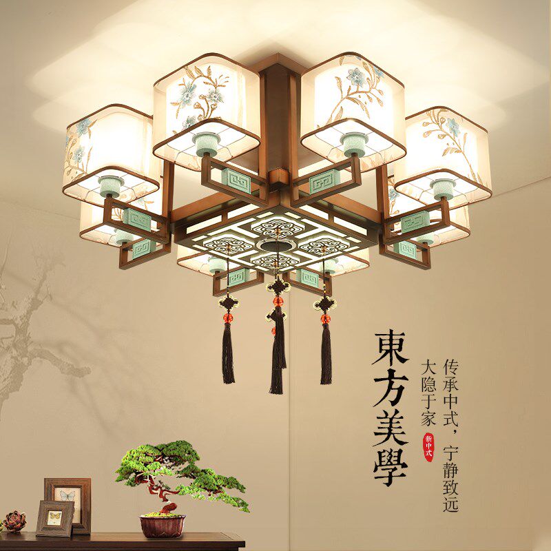 新中式吸顶灯客厅卧室书房餐厅中国风复古禅意茶室酒店民宿灯具
