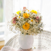 满天星玫瑰雏菊天然干花花束家居装 饰摆件尤加利向日葵摄影道具