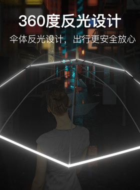 左都白色poe透明雨伞长柄透明伞女网红女神学生小清新折叠伞大号