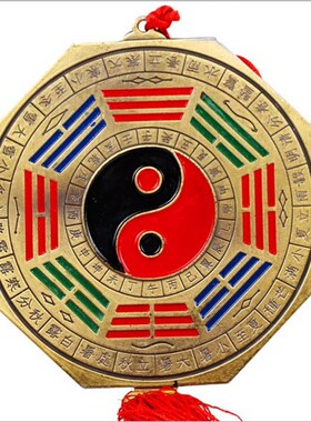 铜合金狮咬剑八卦镜挂饰十二生肖八卦镜虎头牌兽头睚眦头挂件