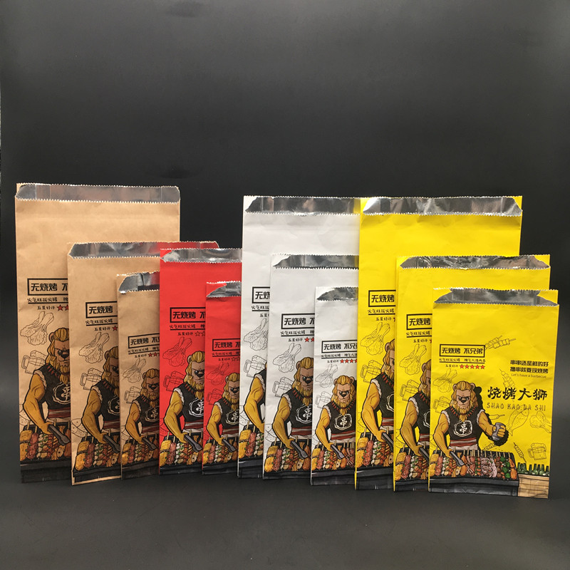 一次性撸串炸串羊肉串烧烤锡纸打包袋 猪蹄保温铝箔纸外卖袋100个图片