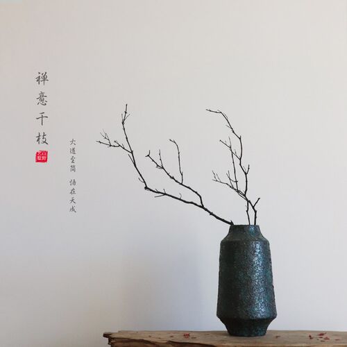 枯枝干枝树枝真枝条干花艺禅意搭配植物花瓶插花摆件拍照摄影道具