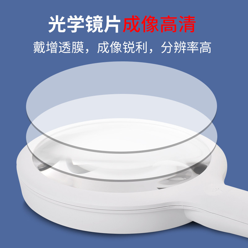 USB充电高清30倍阅读看报手机便携式放大镜光学镜带led灯电器维修