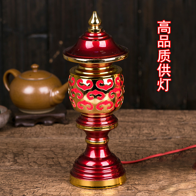 合金电烛灯长明灯供灯莲花灯神射灯LED祥云宫灯电烛台电子蜡烛灯