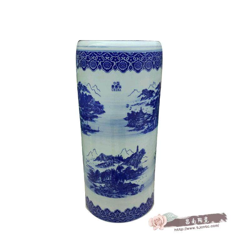 景德镇陶瓷书画筒雨伞筒箭筒帽筒米缸圆柱花盆青花瓷落地装饰实用