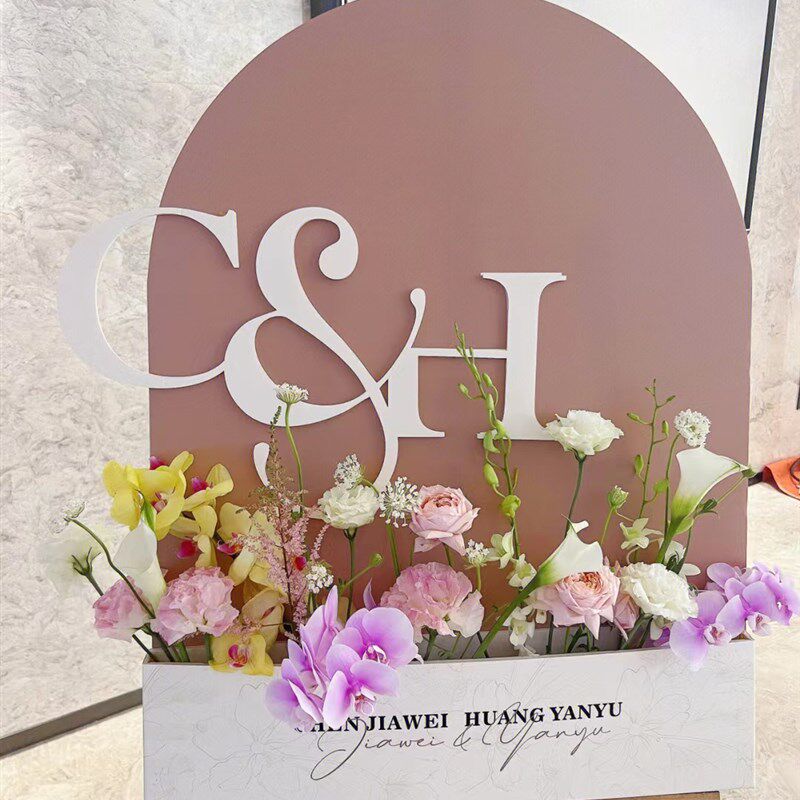 宝宝宴会生日订婚迎宾牌开业立体欢迎指示牌布置装饰水牌花艺定制