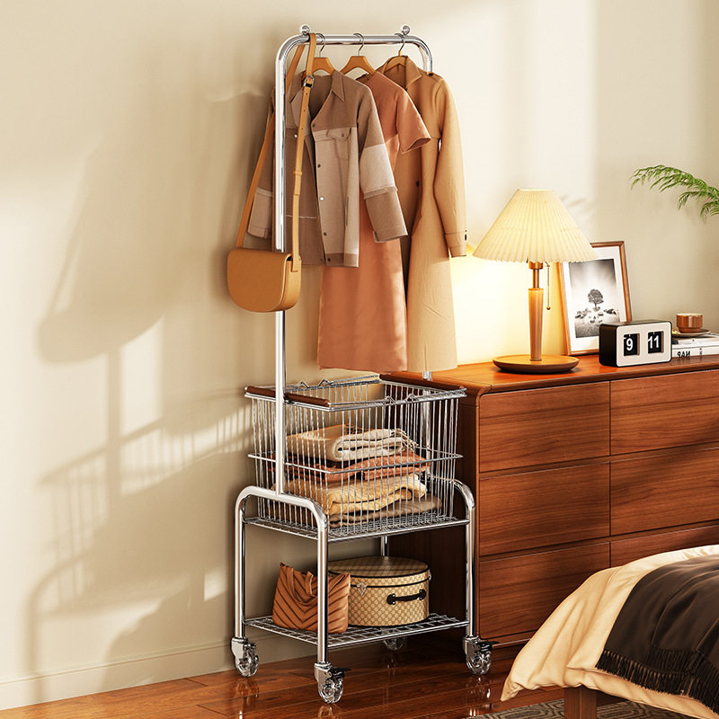 衣架落地卧室2026新款金属房间挂衣架家用衣帽架移动多功能批发款