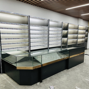 木质产品参茸展示柜海参鹿茸柜台名贵药材货架定制烟酒柜茶叶展柜