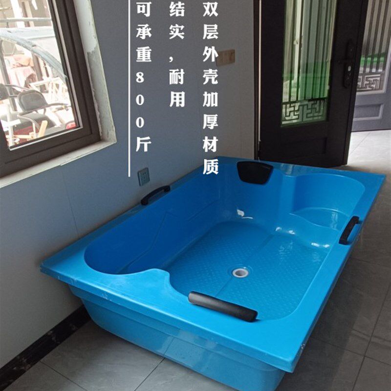 亚克力独立式双人加厚浴缸成人酒店洗浴水疗专用长方形浴缸浴盆