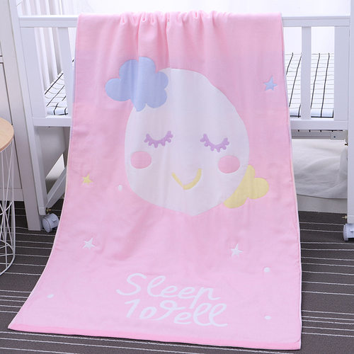 初生婴儿纯棉纱布浴巾宝宝洗澡新生儿童卡通大毛巾超柔吸水盖巾夏