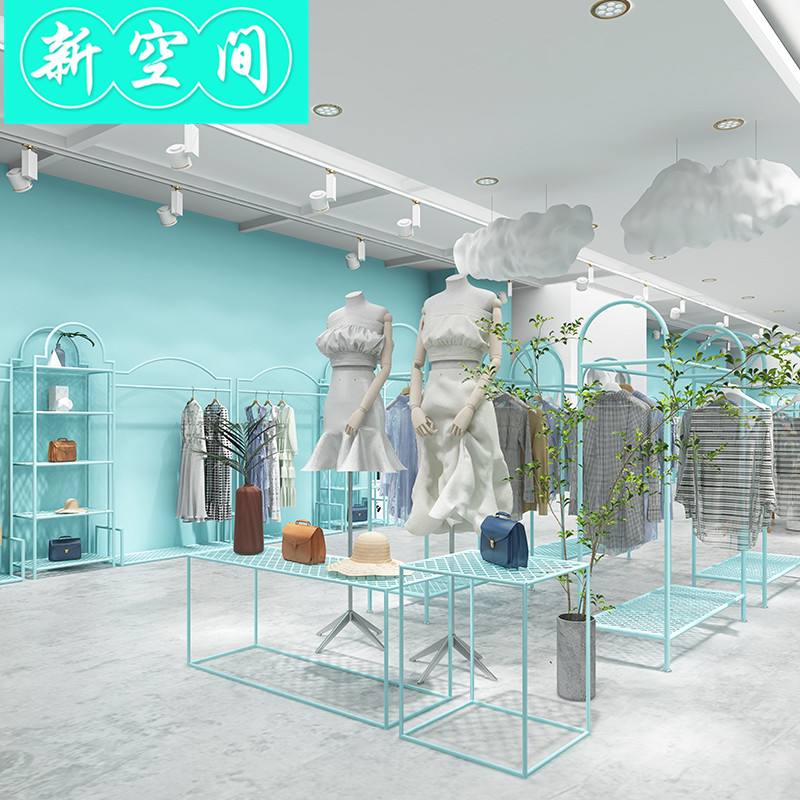 2021新款童装店货架展示架女装店挂衣架儿童流行衣架店铺装修风格