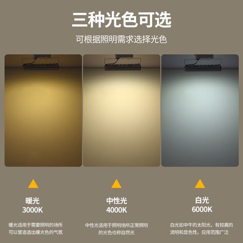 服装店射灯led天花灯店铺商用超亮家用导轨式cob散光背景墙轨道灯
