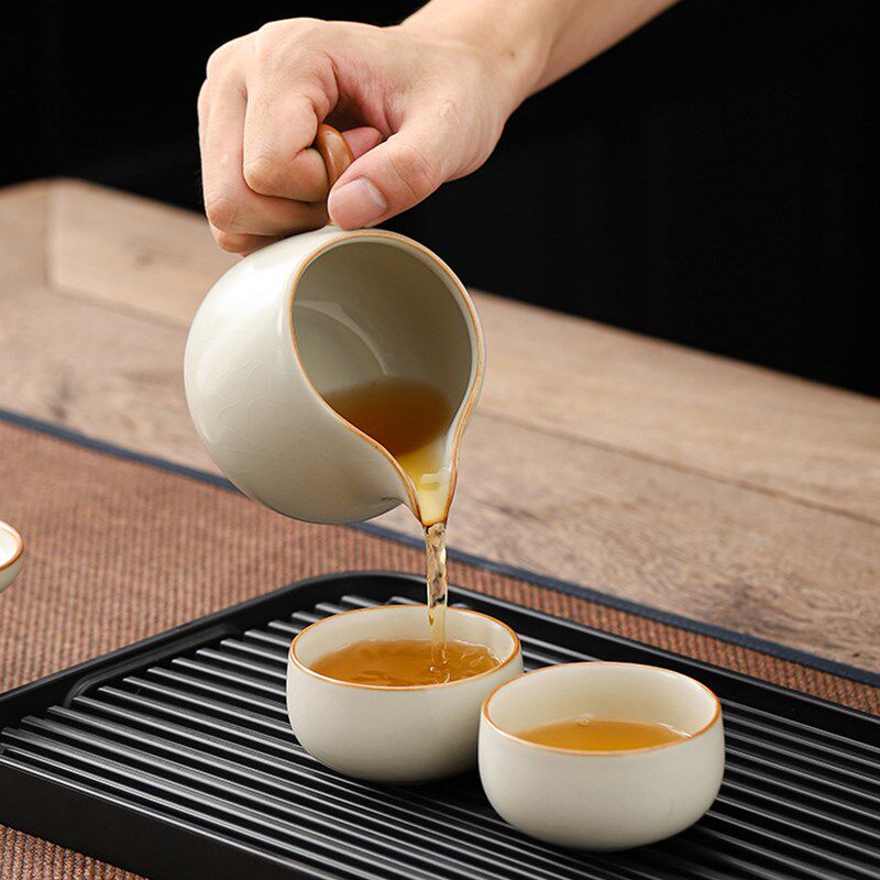 旅行茶具汝窑功夫茶具茶壶茶杯便携小套装商务伴手礼公司logo定制