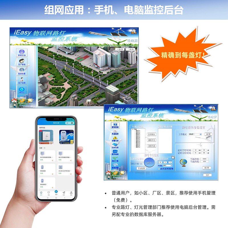 幸福云4G路灯控制器手机APP无线开关电能故障报警单杆监测遥信LED