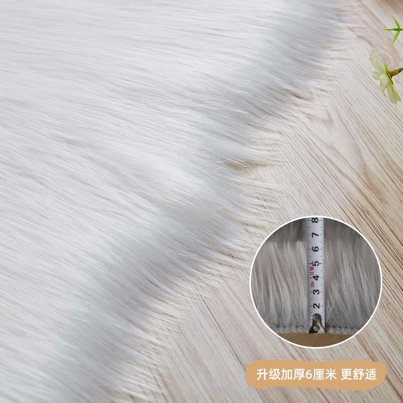 网红长毛绒圆形地毯卧室化妆椅垫子服装店装饰仿羊毛白色拍照地垫