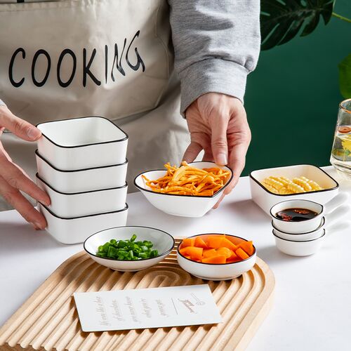 北欧风格调味碟陶瓷餐具酱料碟调料醋碟芥家用火锅边炉蘸料四方碟