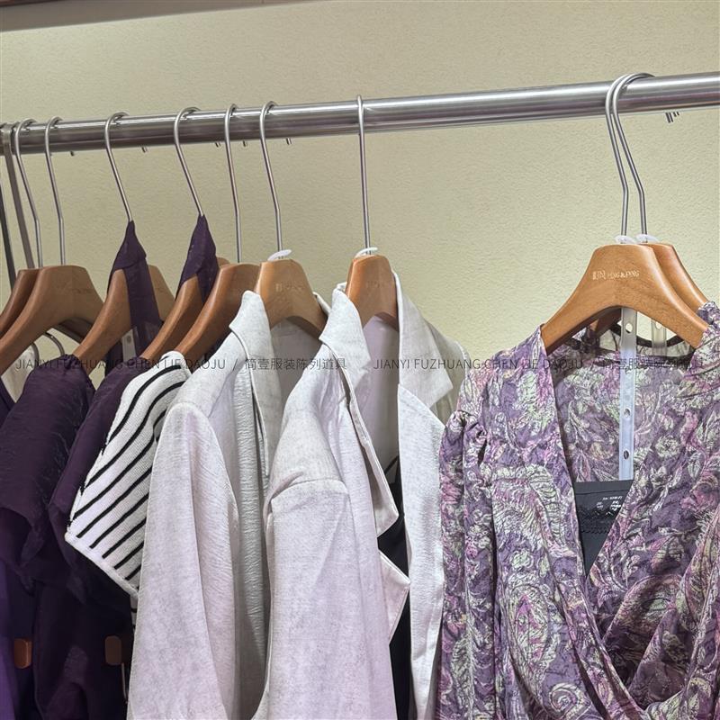衣架服装店专用高档防滑无痕衣撑女装胡桃色橡木实木衣挂裤夹定制