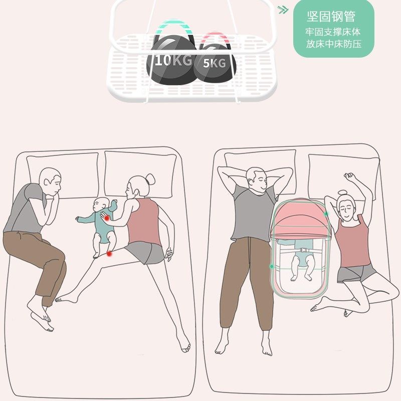 便携式婴儿提篮可折叠车载外出宝宝出院睡篮新生儿篮安全床中床夏