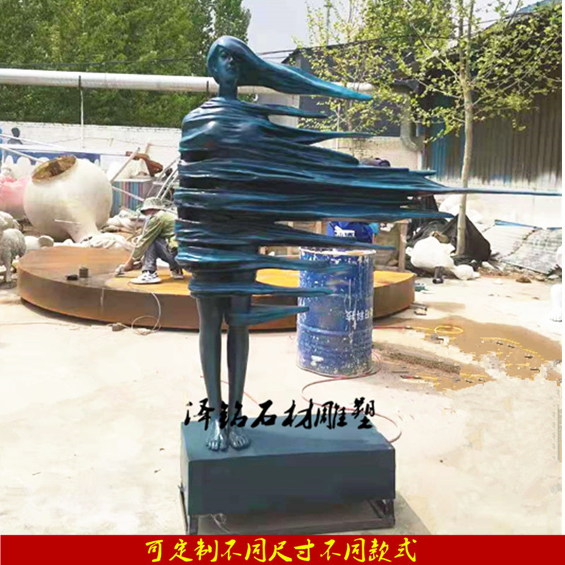 玻璃钢树脂仿铜铸铜创意抽象美女人物广场商场艺术风女人物雕塑