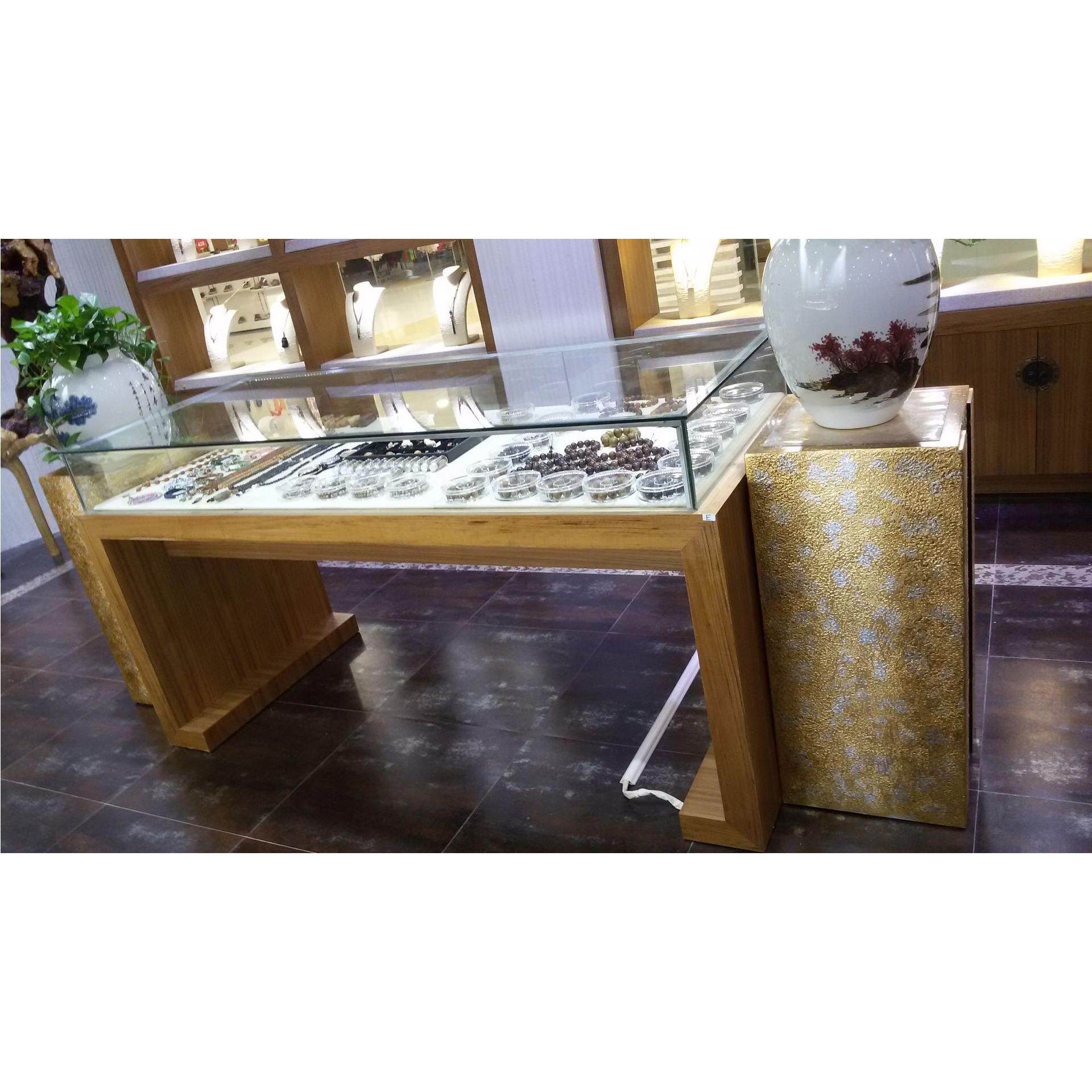 古董店首饰饰品展示柜透明玻璃柜台中式博古摆件陈列架中岛柜设计