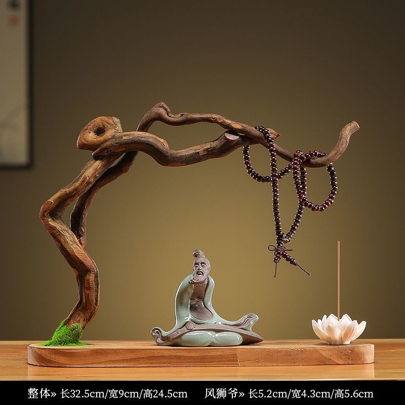 实木根雕摆件风化木树根创意家居图片