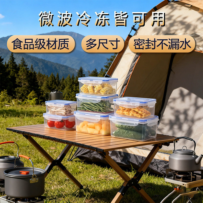 冰箱保鲜盒商用微波炉透明饭盒圆形小号塑料密封罐收纳盒厂食物盒