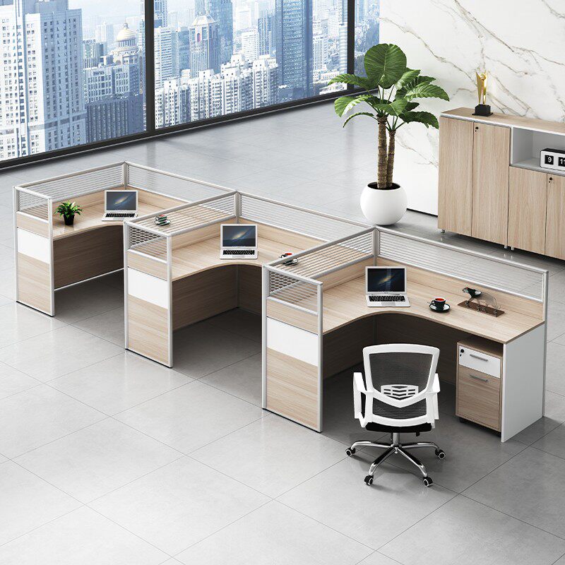 职员办公桌4/6人位办公室员工桌屏风工作位四人卡位办公桌椅组合