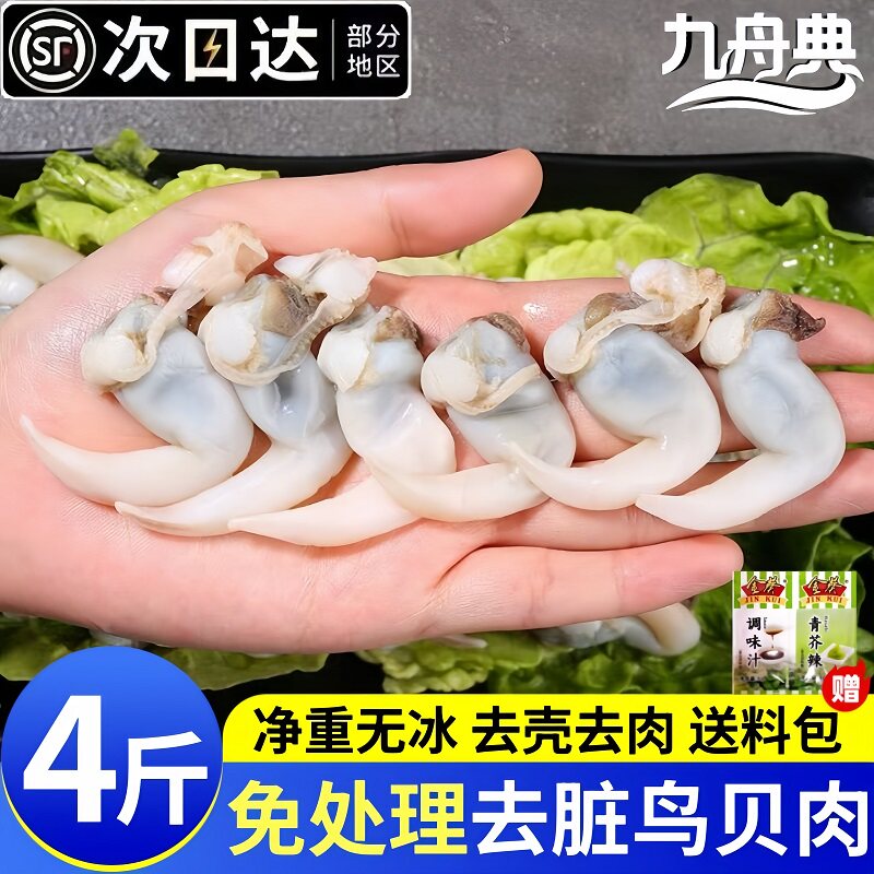 去脏白鸟贝肉冷冻去内脏干净无沙